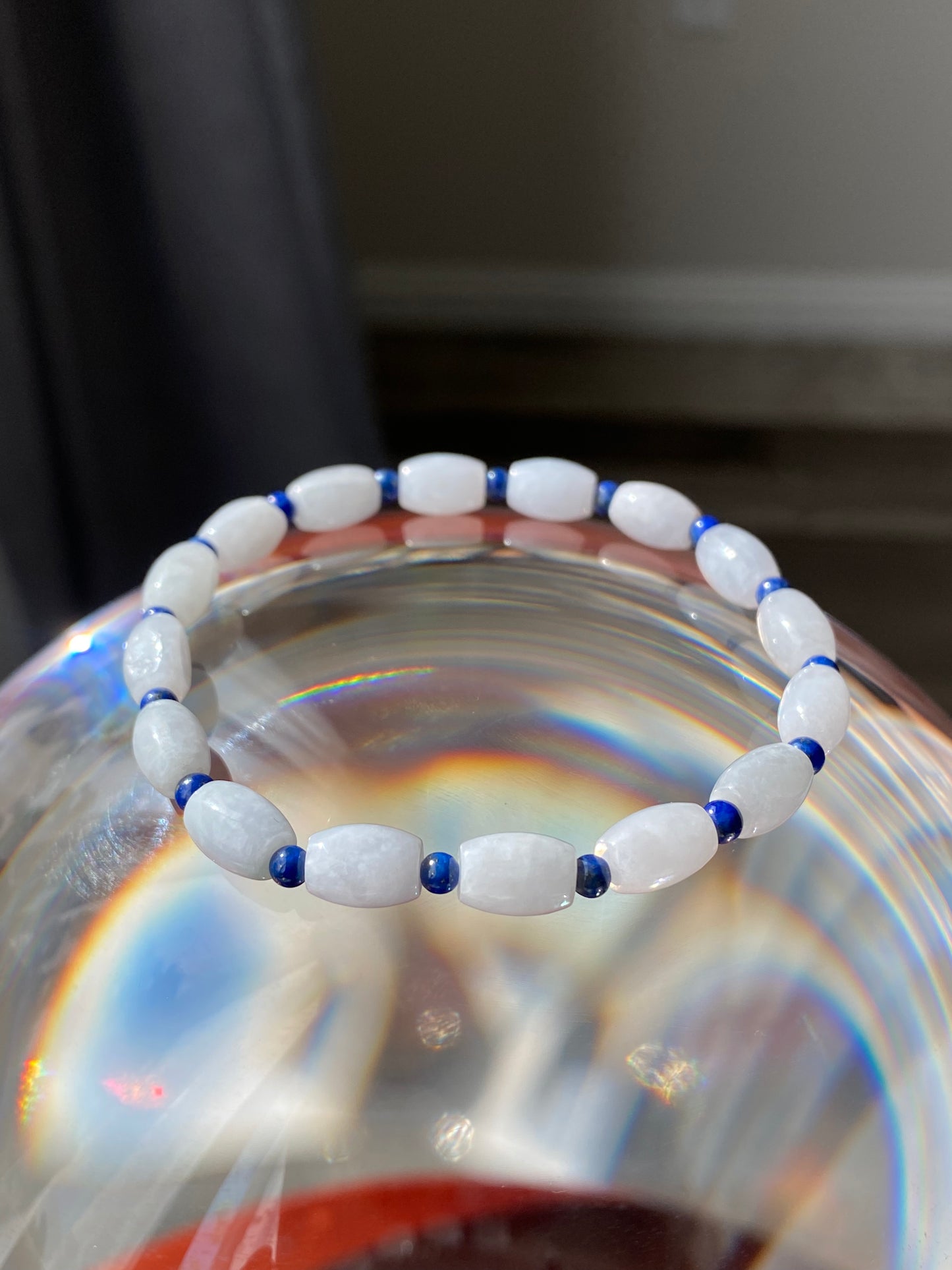 Hight Grade Genuine Natural Jadeite jade with Lapis Lazuli peridot bracelet-perfect daily wear-Meditation healing bracelet