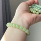 AAA  Natural light green Jade square bead handmade Bracelet Best lucky Gift for her,gift for Mom,meditation crystal bracelet gift for him