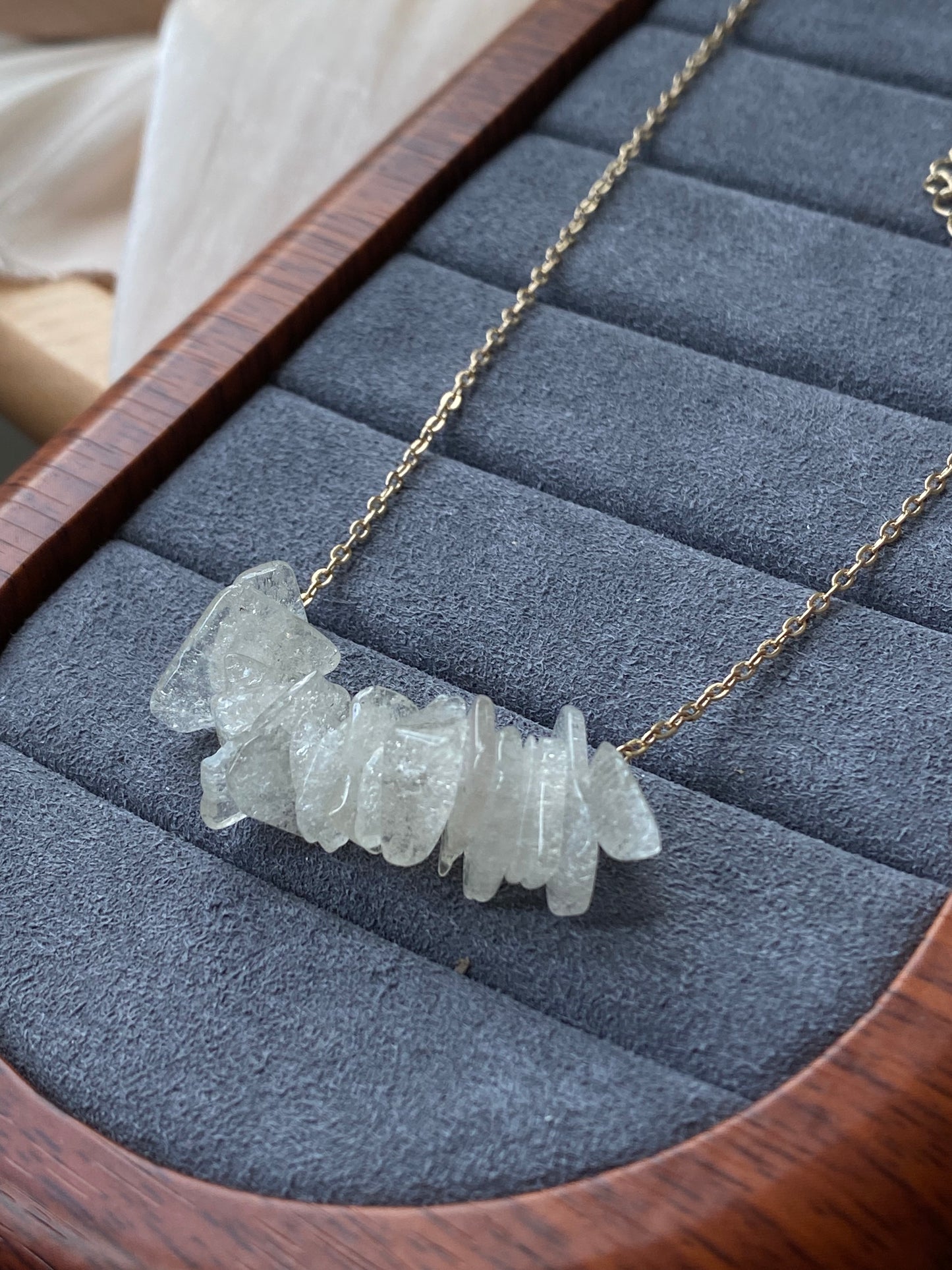 Libyan Desert Glass Smile line Necklace-Healing Necklace - Serenity and Protection Charm Jewelry