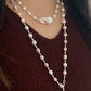 Natural freshwater pearl candy baroque nuggest stone multiple use long necklace,gift for her