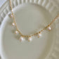 Princess Lace Pearl Necklace  Dainty Freshwater Pearl Drop Necklace Elegant Romantic Gold Choker  Handmade Bridal Jewelry Gift for Her