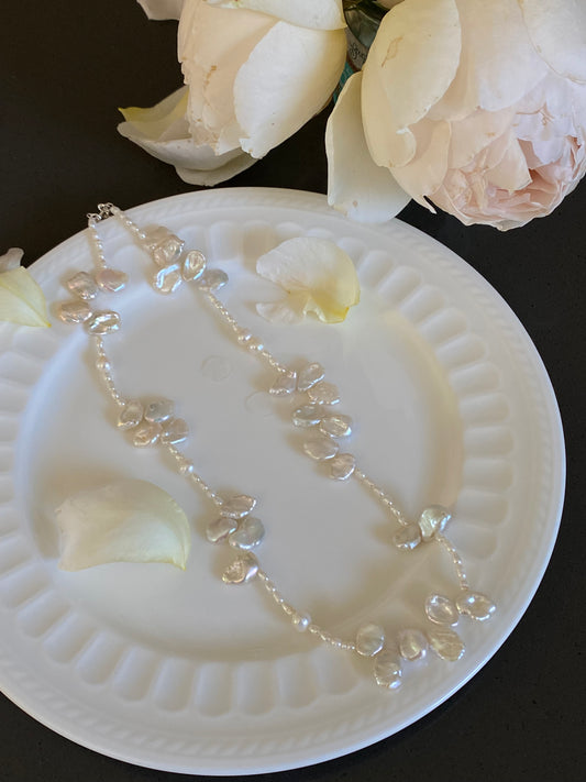 Adjustable Petal Flower Pearl Necklace: Perfect for Daily Wear and Weddings-Handmade specail gift