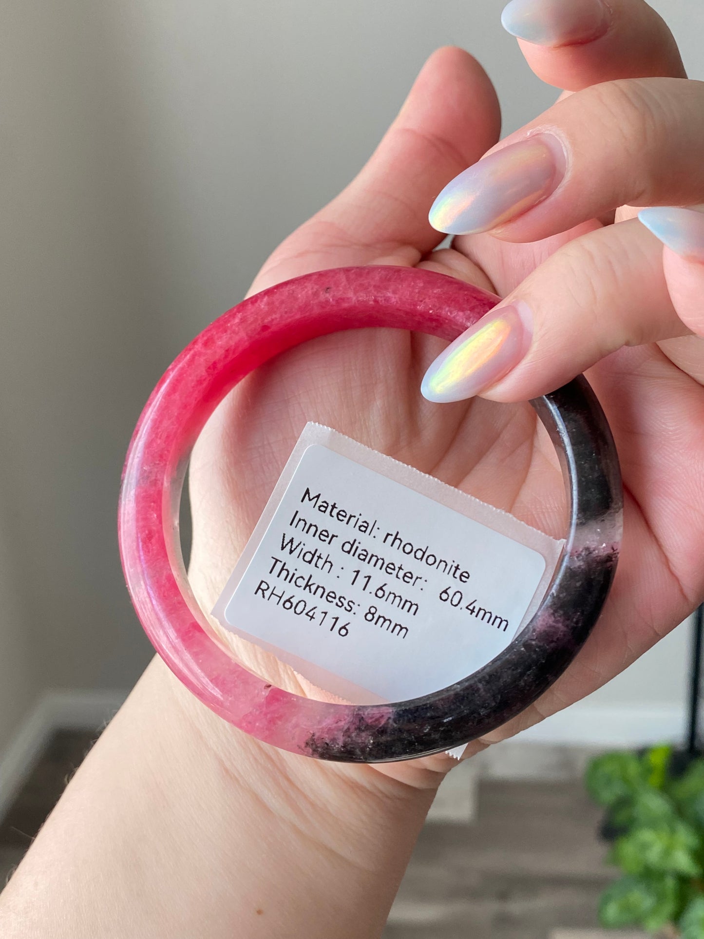 Natural Cherry Blossom Rain Rhodonite Flower leaf Bangle  Bracelet -emanate love and compassion/gift for love/Self-Expression