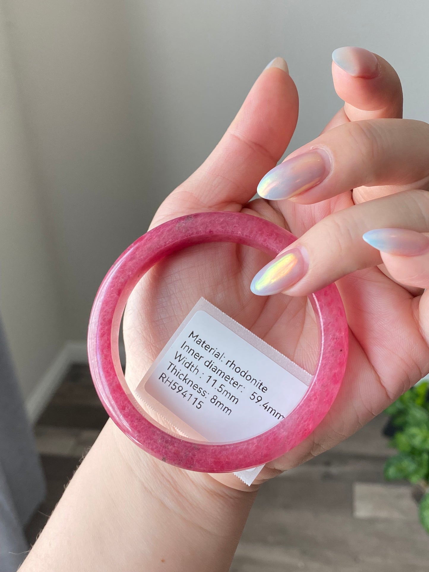 Natural Cherry Blossom Rain Rhodonite Flower leaf Bangle  Bracelet -emanate love and compassion/gift for love/Self-Expression