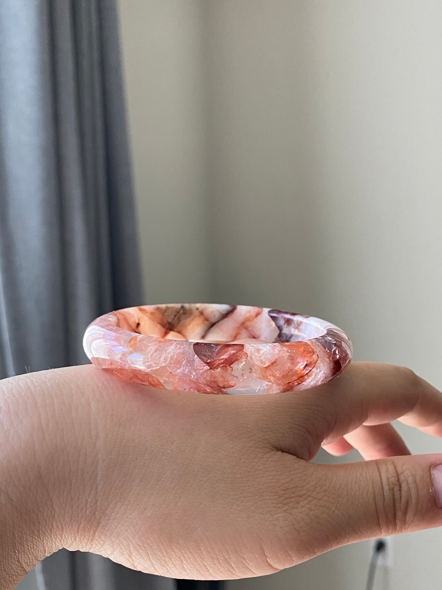 Natural Fire Quartz Bangle Chakra Balancing Crystal Bangle Unique Gift for Her Anniversary gift Meditation Crystal bangle