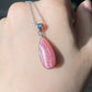 Natural Rhodochrosite handmade sterling silver setting necklace pendant-emotional healing-self-love-truth love-gift for her,gift for him