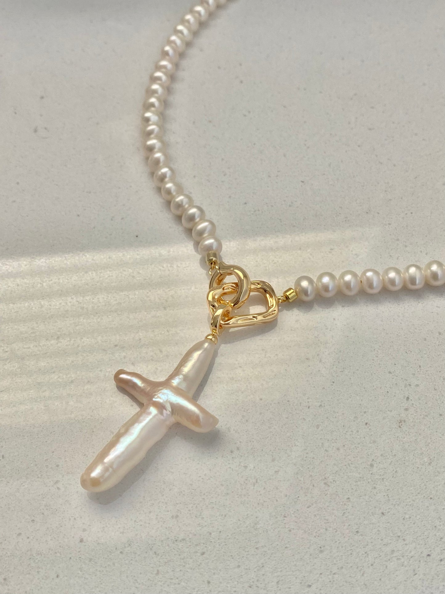 Natural Fresh Water Pearl  Baroque Cross Multiple Use Neckalcel Cross Necklace l Religious Pendantl Customizable Elegant Necklacel best gift