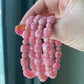 Natural High Grade Rhodochrosite, Faceted Barrel Shape,Pork Belly , Stretchy BraceletGift for loverDiamond Shine-bootsing &Balancing