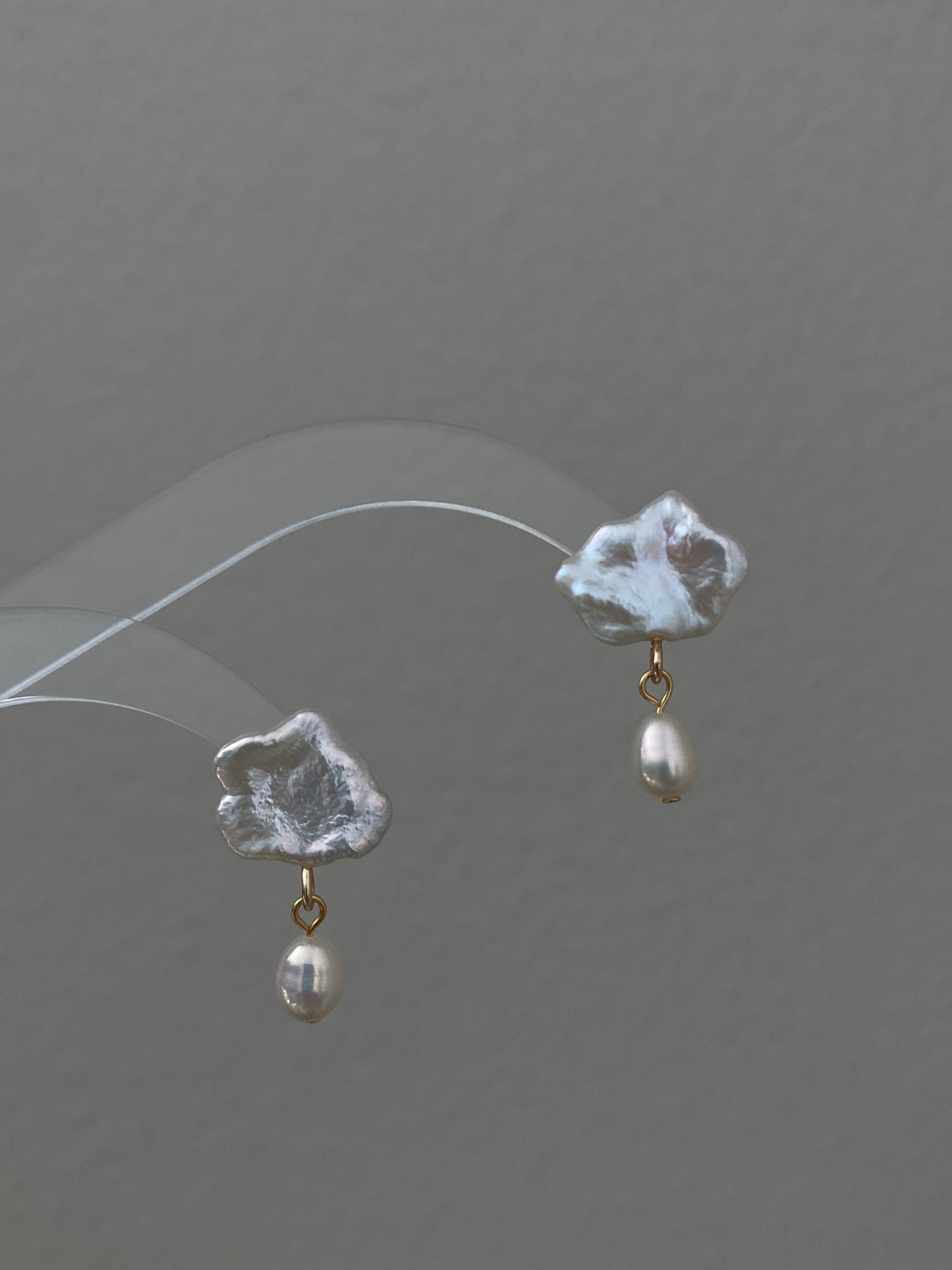 Fancy fun Cloudy and rain drop baroque pearls stud earring-gift for her,birthday gift-Hand pick each pieces