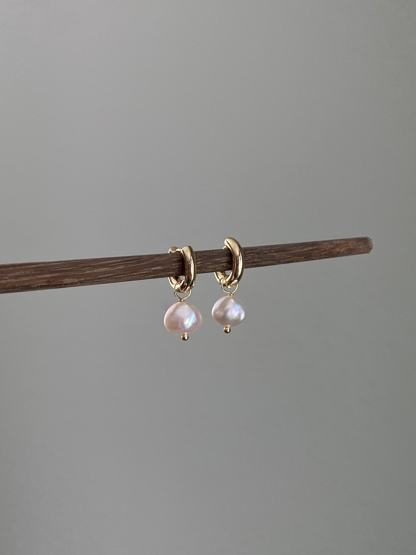 Natural Freshwater pearl Dangle Earrings baroque Pearl gold filled  Hoop earring wedding jewelry Minimalism  Dainty Earring gift for her