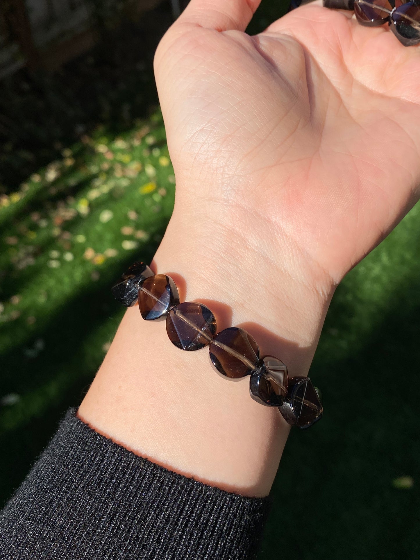 Natural Faceted Smoky Quartz Bracelet - Healing Crystal Jewelry for Emotional Balance and Protection