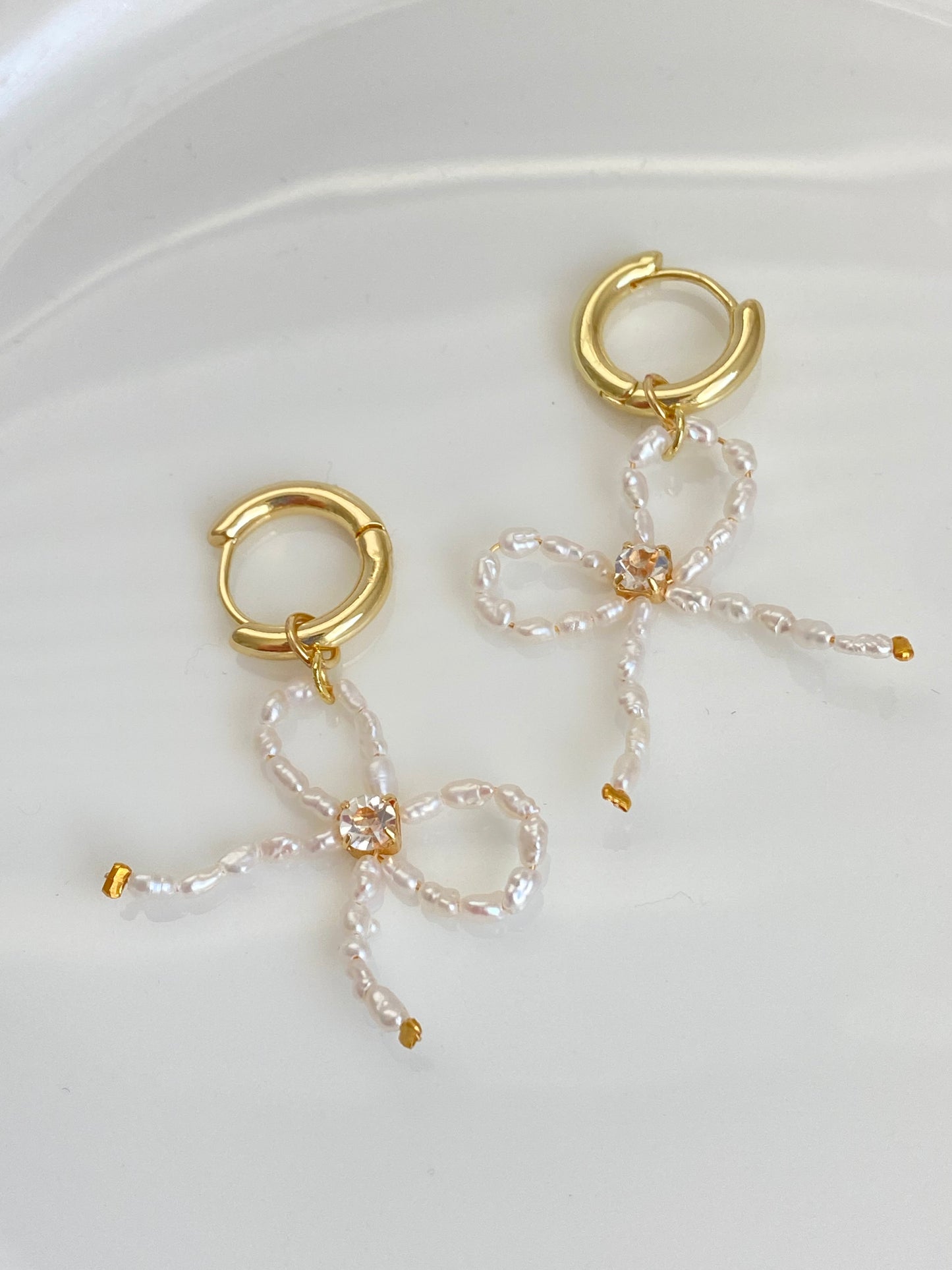 Handmade Keshi Pearl Bow Dangle Earrings | 3-in-1 Baroque Pearl Jewelry | Cute Dainty unique design Earring gift for her birthday gift