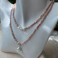 Natural Metal pink purle baroque white petal pearl necklace/Pearl choker Adjustable length necklace