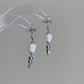 Hand-Carved Skull Pearl Cross Drop Earrings Gothic Pearl Spike Earrings  Everyday Edge Halloween Bold Dard Limited edition gift for him