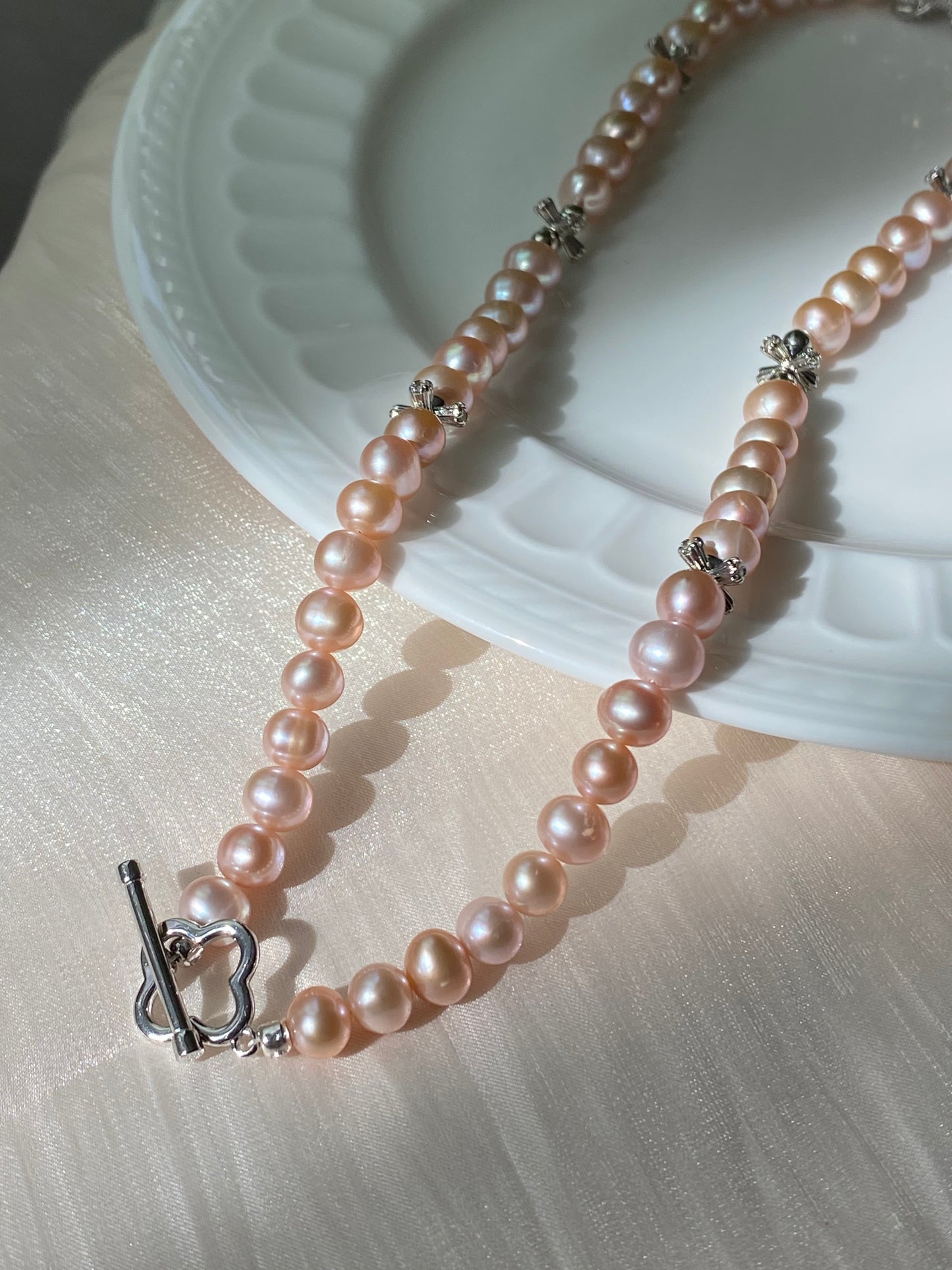 Natural freshwater pearls with edison purple pearl dangle cross spacer multiple use necklace,gift for her,gift for him