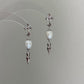 Hand-Carved Skull Pearl Cross Drop Earrings Gothic Pearl Spike Earrings  Everyday Edge Halloween Bold Dard Limited edition gift for him