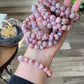 Natural Raw Rare Cinnabrite, Cinnabar in Quartz,Smooth Round Beaded Bracelet- Raw Mineral for Energy and Wealth