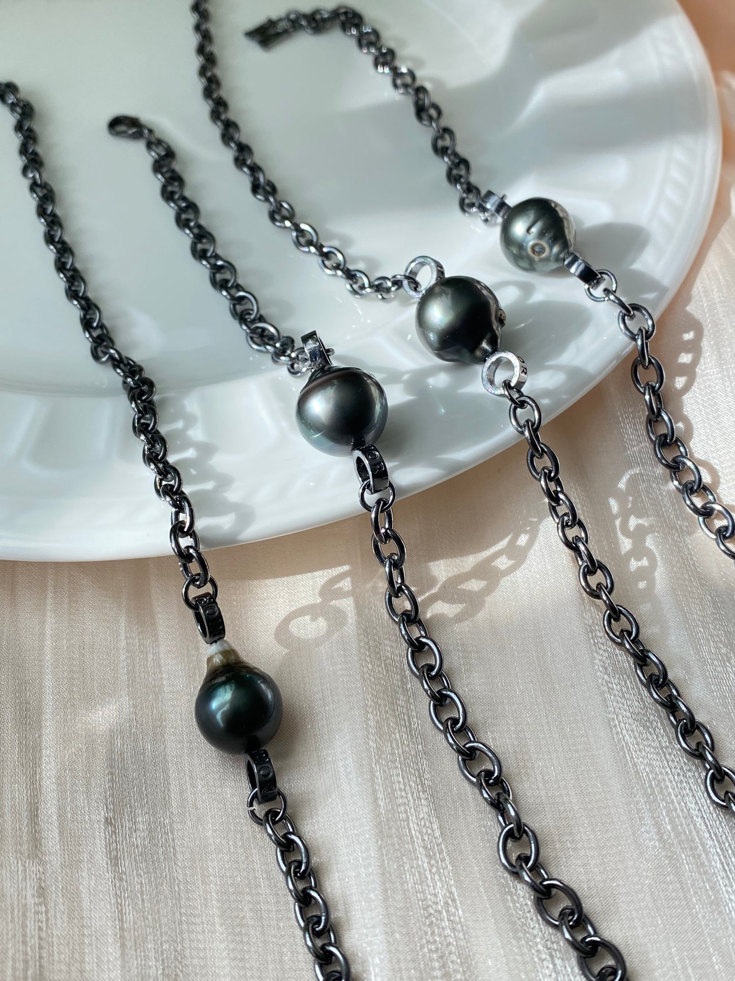 Best gift-Tahitian Black baroque Pearl Necklace and Bracelet multiple use Set dark aesthetic-anniversary gift,birthday gift