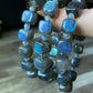 Natural High Grade Blue Fire Rainbow Fire Labradorite square Beaded Bracelet,Groomsman gifts,Bridesmaid Gifts