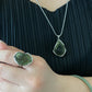 Handcrafted Sterling Silver Moldavite Ring and Necklace Pendant Genuine Moldavite Raw Crystal Pendant