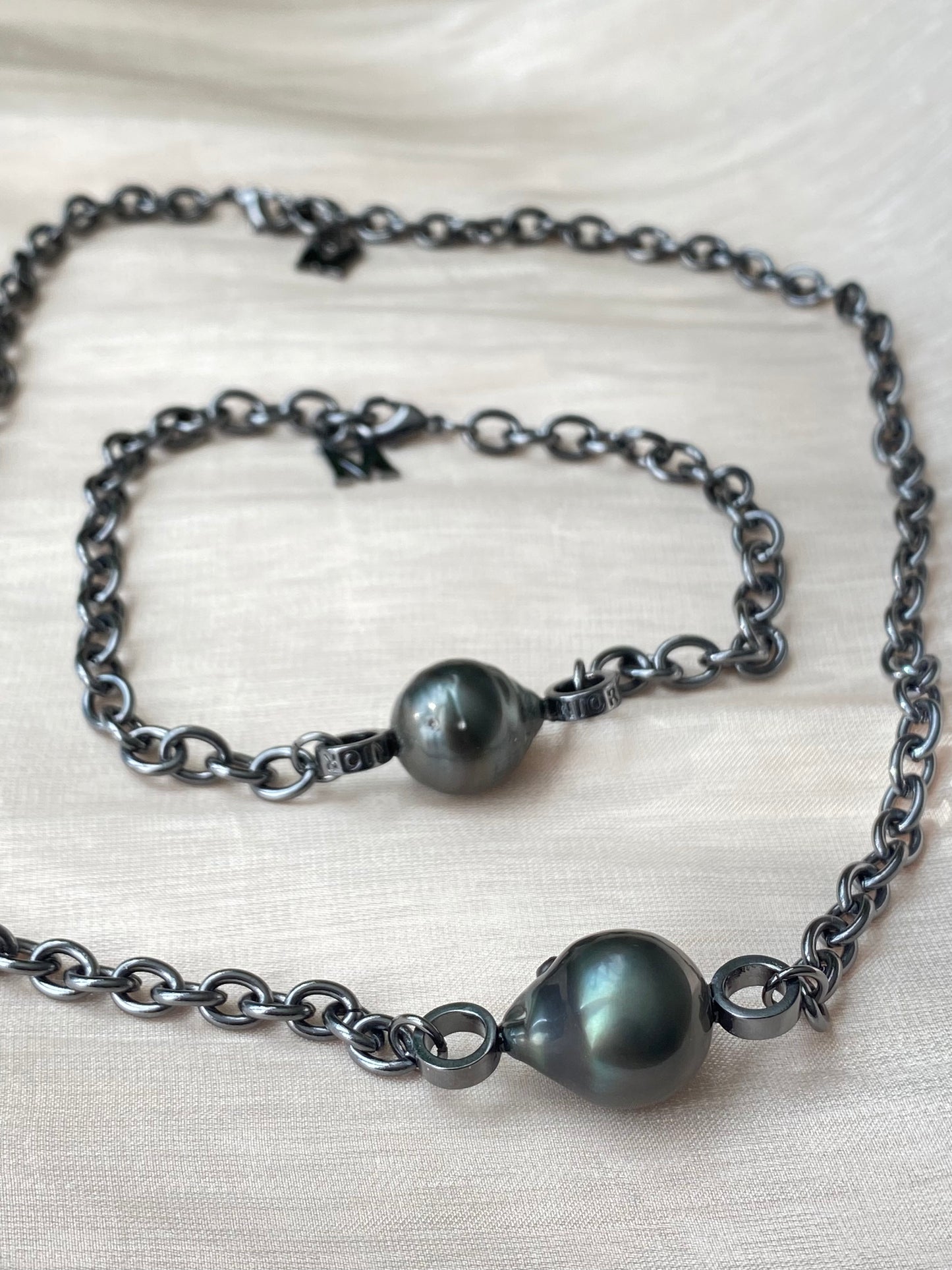 Best gift-Tahitian Black baroque Pearl Necklace and Bracelet multiple use Set dark aesthetic-anniversary gift,birthday gift