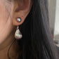 Versatile Purple Baroque Pearl Earrings | Dual-Wear Love Symbol Studs | Fashionable Daily Accessory