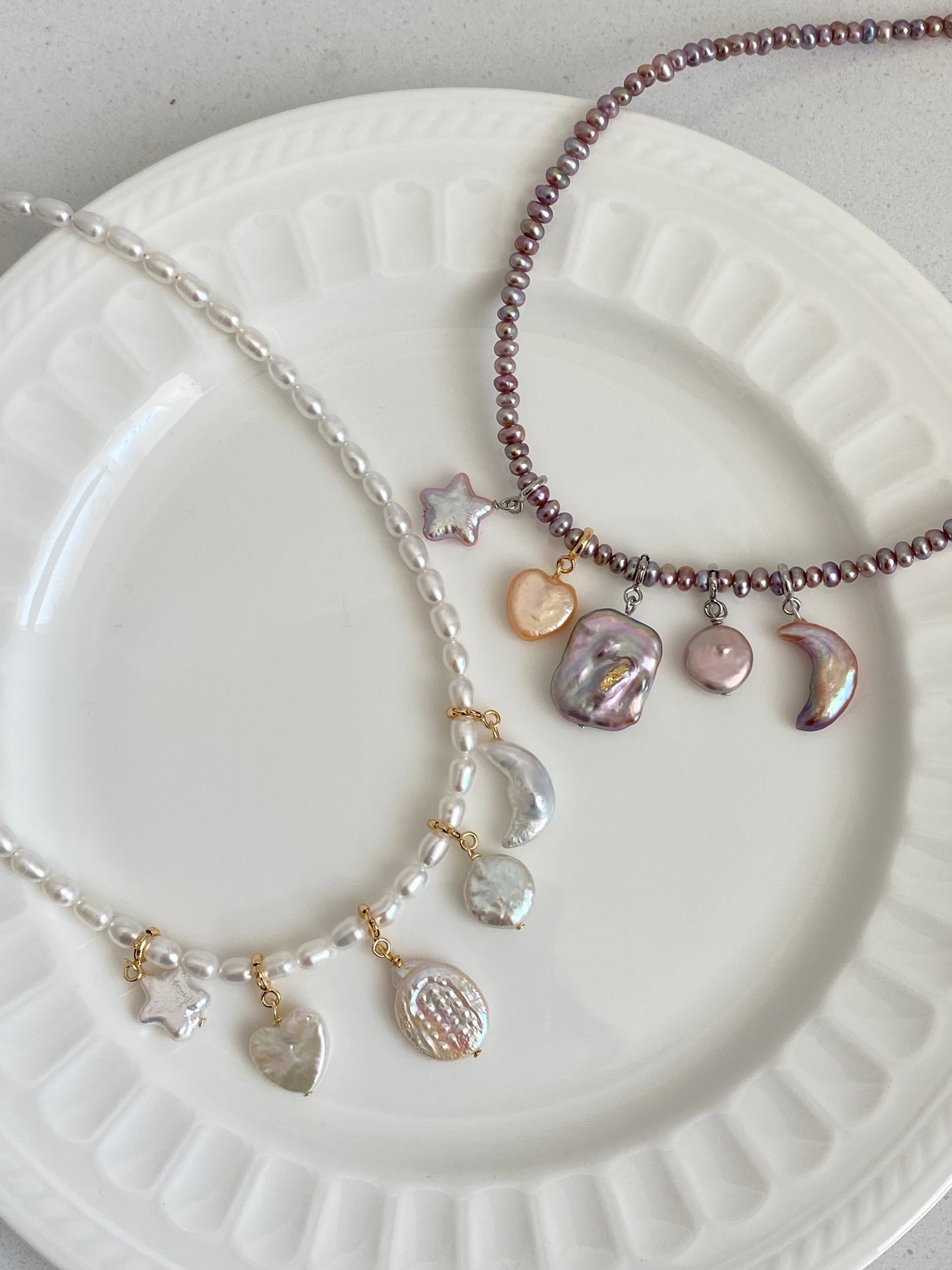 Custom Pearl Charm Necklace  Interchangeable Handmade Baroque Pearl Pendants Multi-Use Charms for Necklace, Bracelet, Anklet, Hair Clip