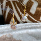 Handmade Natural Baroque Coin Pearl with Zircon Bow Hook Earrings,Cute Bow earring Elegant Dainty earring, Wedding Earrings, Bridesmaid Gift