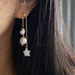 Handmade natural baroque pearl star adjustable dangle drop earring,gift for her,christmas gift