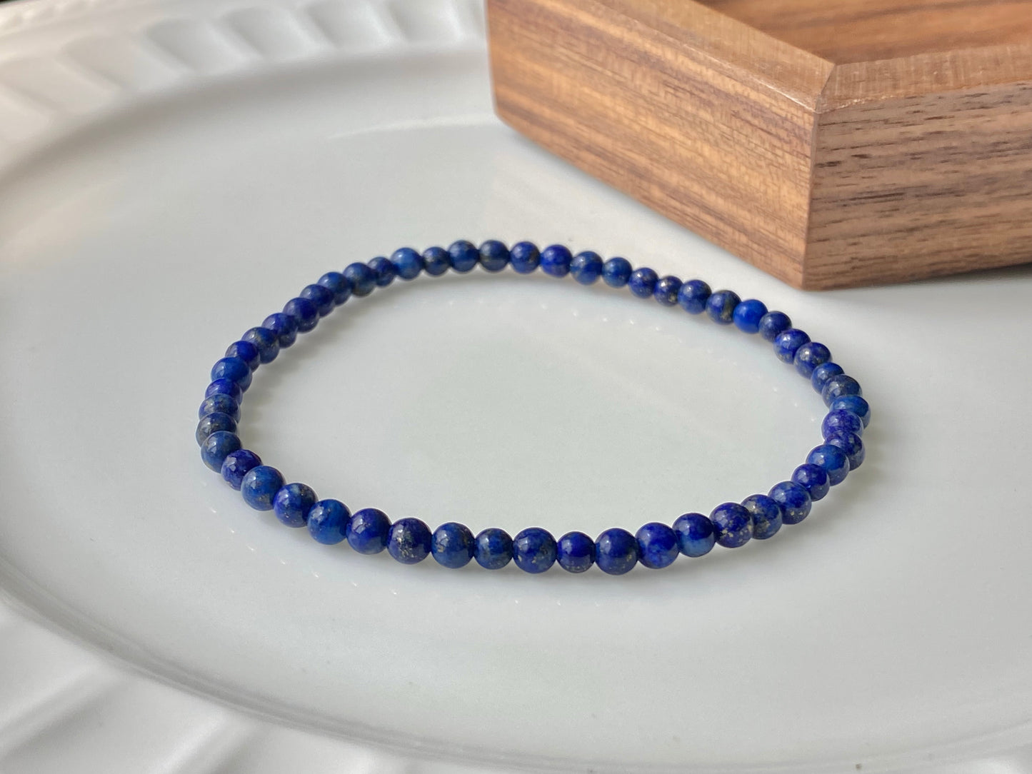 Natural  High Grade Lapis Lazuli Crystal Bracelet | Physical Healing and Pain Relief | Minimalism Bracelet | Small Gemstone Bead bracelet