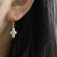 Freshwater pearl cross earrings on 14k gold studs/Pearl cross dangle earrings/Cross jewelry/Cross necklace