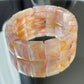 AAAA Clear colorful  Grade Nature Sakura Agate cherry blossom flower agate Rectangle bangle bracelet,gift for her