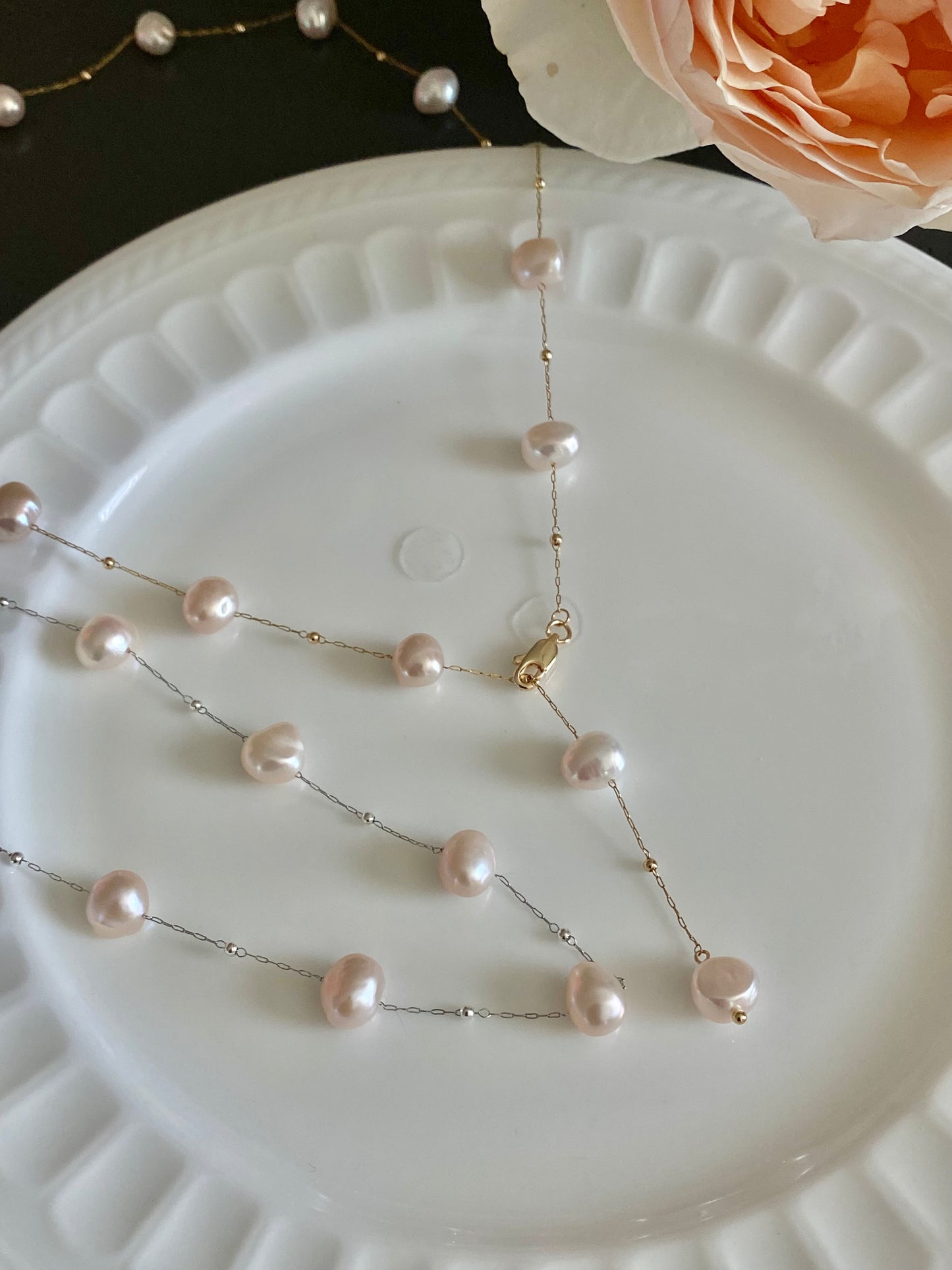 Stellar Elegance:Starry Sky Pearl/Tears of Pearl Natural Freshwater baroque pearls Handmade Multiple use necklace/chocker Necklace