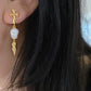 Hand-Carved Skull Pearl Cross Drop Earrings Gothic Pearl Spike Earrings  Everyday Edge Halloween Bold Dard Limited edition gift for him