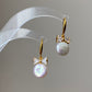 Handmade Natural Baroque Coin Pearl with Zircon Bow Hook Earrings,Cute Bow earring Elegant Dainty earring, Wedding Earrings, Bridesmaid Gift