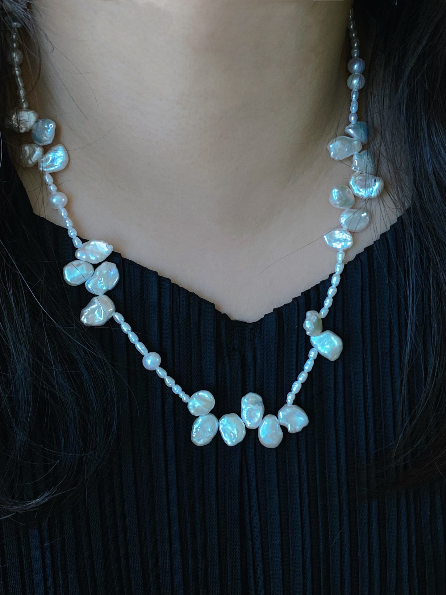 Adjustable Petal Flower Pearl Necklace: Perfect for Daily Wear and Weddings-Handmade specail gift