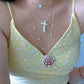 Handmade Reversible Seashell Pendant long Necklace – Ocean Fantasy with Pearls and Charms summer gift for her birthday gift anniversary gift