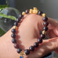 Natural garnet smooth round bead with pixiu design bracelet-bring success and money