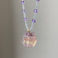 Fluorite Nine-Tailed Fox Carving Necklace | Fluorite Crystal Healing Pendant |九尾狐 |きゅうびのきつね Emotional Balance and Stress Relief