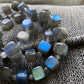 Natural High Grade Blue Fire Rainbow Fire Labradorite square Beaded Bracelet,Groomsman gifts,Bridesmaid Gifts