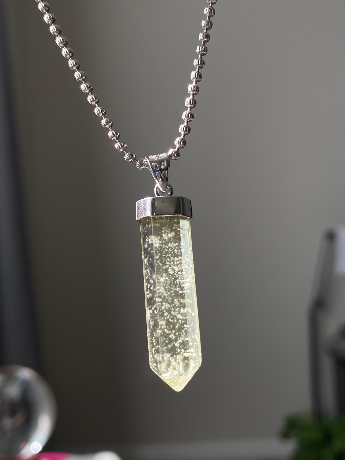 Natural Hand crafted Libyan Desert Glass Point Sterling Silver Pendant | Tektite Pendant | Spiritual Healing and Self-Exploration