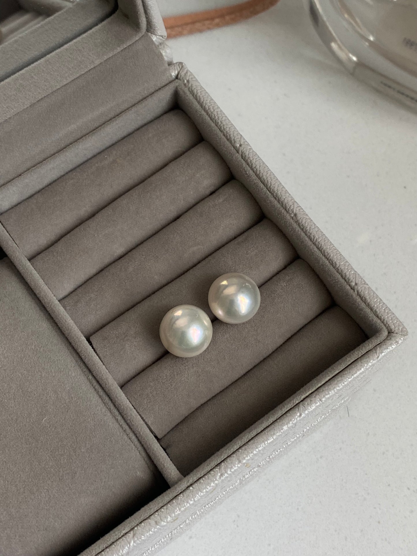 11mm+ Minimalist Large Pearl Stud Earrings  Classic Freshwater Pearl Jewelry  Elegant Statement Earrings gift for Mom anniversary gift