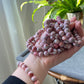 Natural Raw Rare Cinnabrite, Cinnabar in Quartz,Smooth Round Beaded Bracelet- Raw Mineral for Energy and Wealth