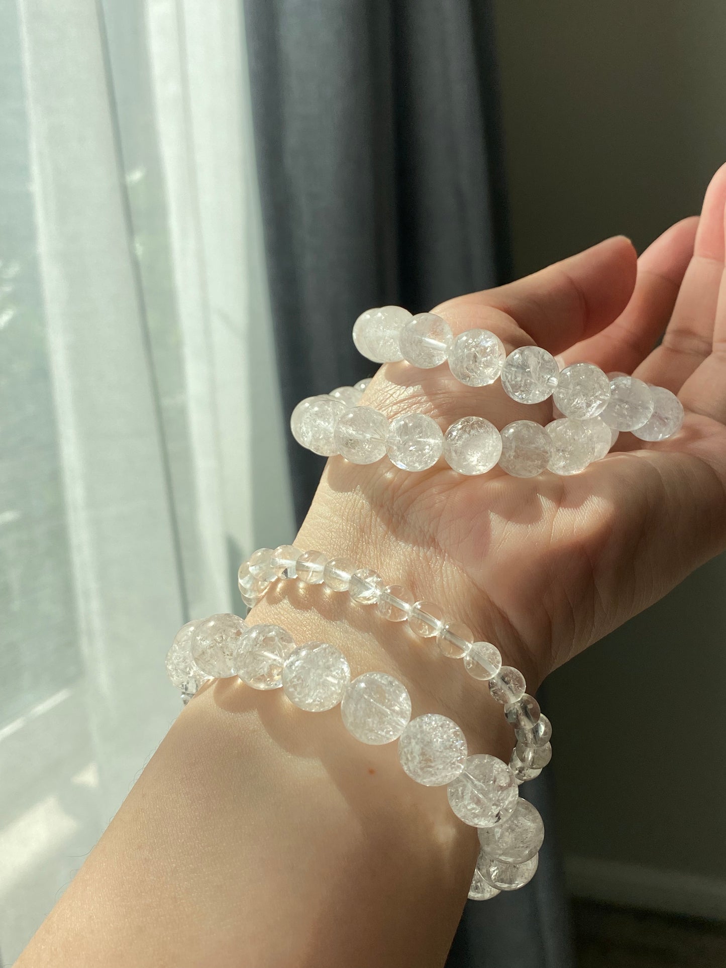 Natural Versatile Azeztulite smooth round Bracelet-Spiritual Awakening Stone for Meditation, Healing, and Transformation