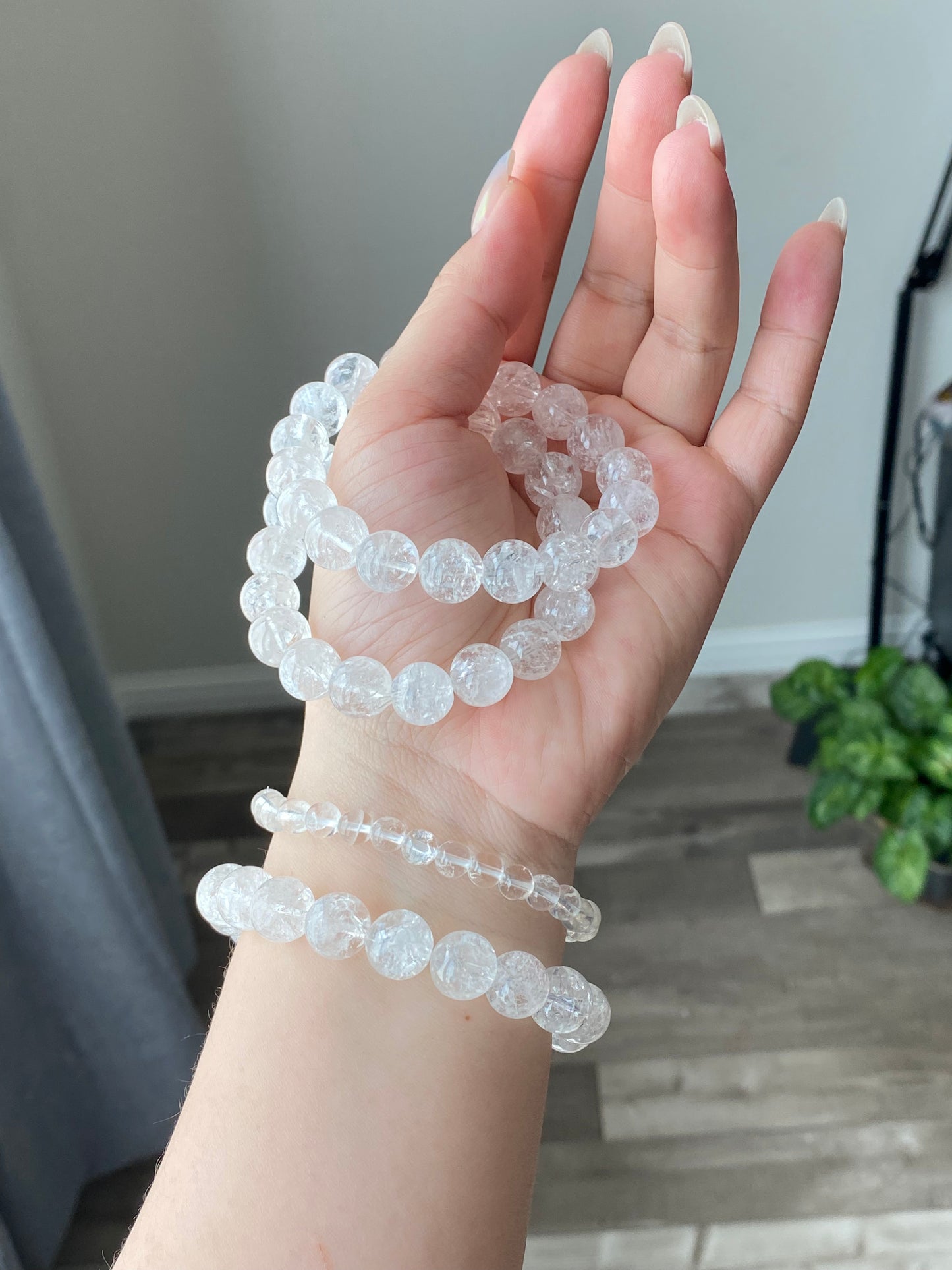 Natural Versatile Azeztulite smooth round Bracelet-Spiritual Awakening Stone for Meditation, Healing, and Transformation