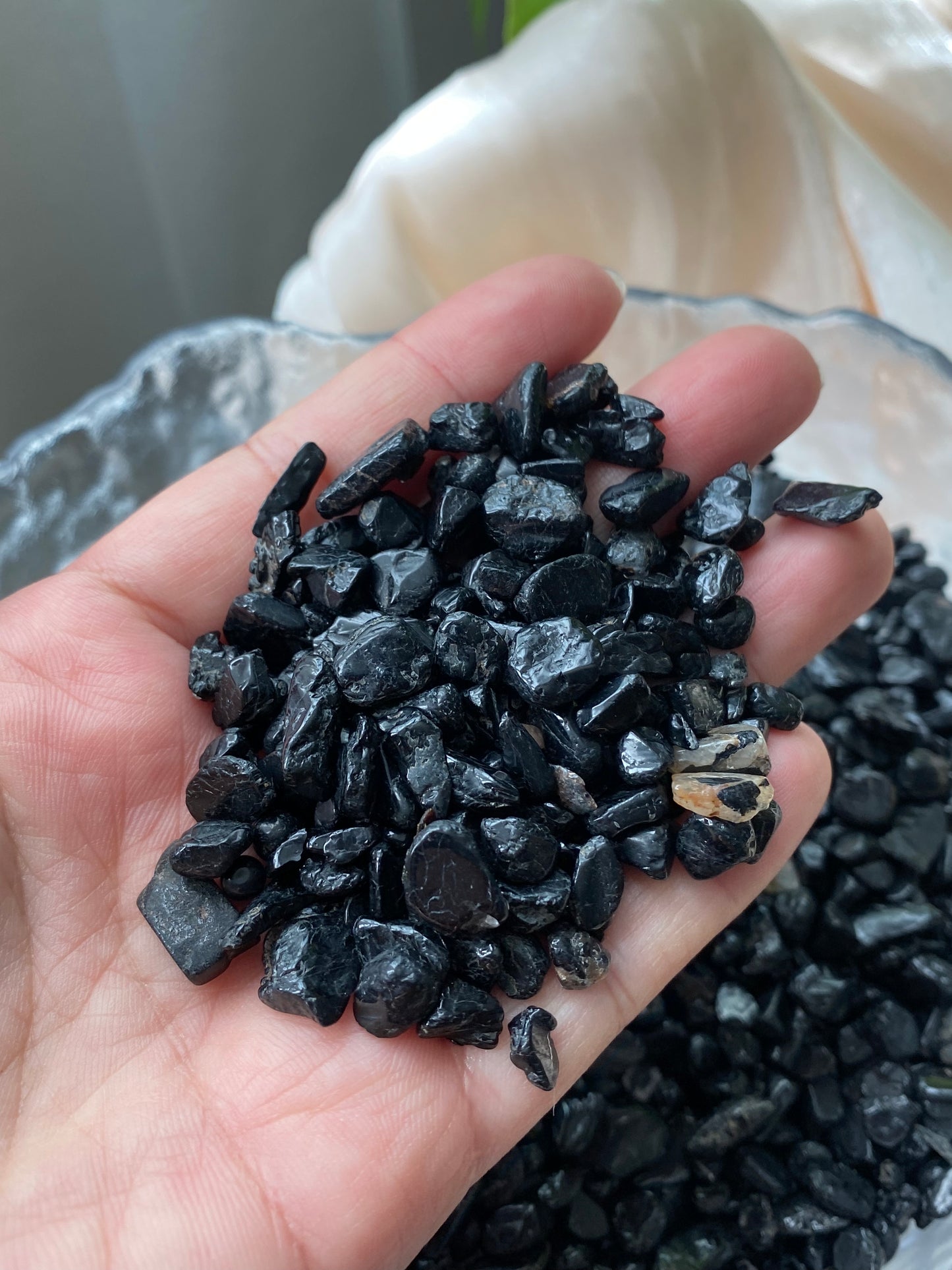 Black Tourmaline raw rocks Natural Crystal Chips, Choose oz or lbs Wholesale Bulk Lots (Raw Black Tourmaline Chips)