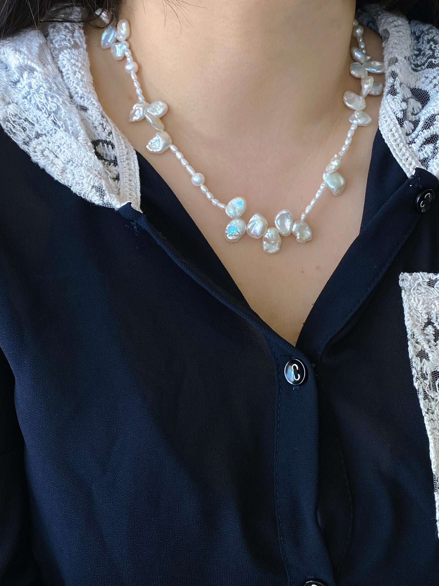 Adjustable Petal Flower Pearl Necklace: Perfect for Daily Wear and Weddings-Handmade specail gift