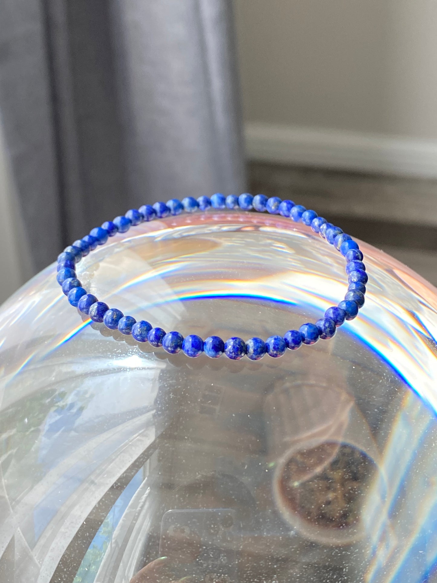 Natural  High Grade Lapis Lazuli Crystal Bracelet | Physical Healing and Pain Relief | Minimalism Bracelet | Small Gemstone Bead bracelet