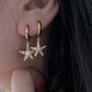 starfish shell Akoya earrings, mismatched earrings, zircon earrings, asymmetrical earrings,  pearl pendant, elegant Dainty gift for her
