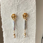 Natural Biwa/Pipa baroque stick freshwater pearl dangle Swaying Grace Rose Studs earring,best Valentine‘s gift’